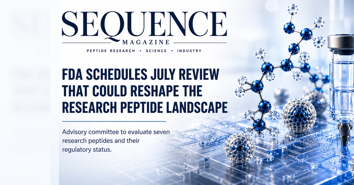 FDA Schedules July Review That Could Reshape the Research Peptide Landscape — editorial illustration